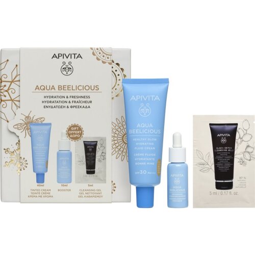 Apivita Aqua Beelicious Hydration &amp;amp; Natural Coverage Set božićni poklon set za sjaj i hidrataciju Slike