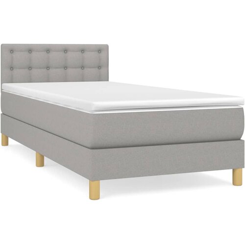  Krevet s oprugama i madracem svjetlosivi 100x200 cm od tkanine Slike