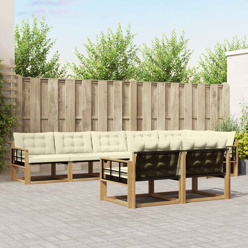  Set vanjskih sofa 8 kom. Bijela i krem Smeđa 406 x 168,5 x 73 cm Cene
