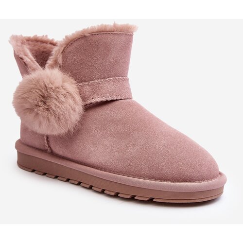 Kesi Women's suede snow boots with cutouts, pink Eraclio Cene