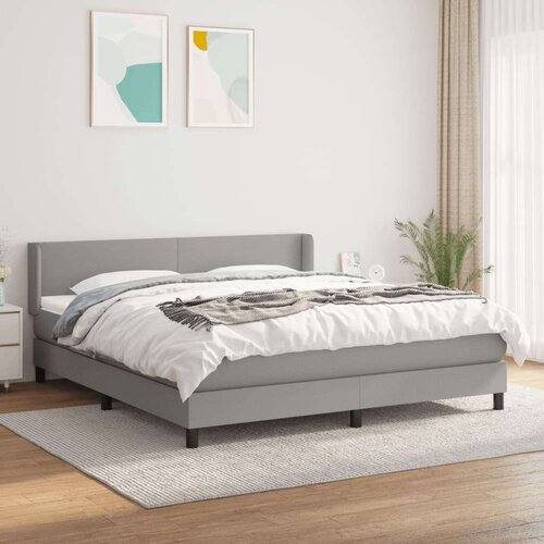  Box spring postelja z vzmetnico svetlo siva 160x200 cm žamet, (20790474) Slike