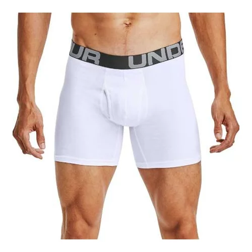 Under Armour UA Charged Cotton 6in Boxerjock 3 Pack, White - M, (20710543)