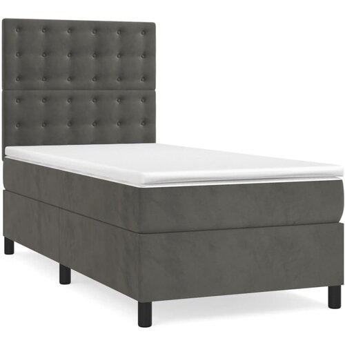  box spring s madracem LED tamnosivi 90x190 cm bar&amp;scaron;un Slike