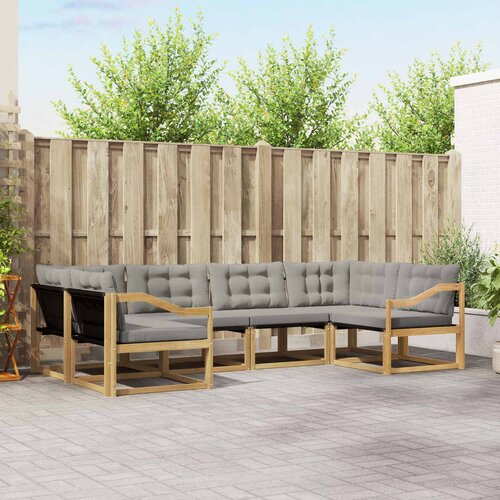  Set vanjskih sofa 6 kom. Bijela i svjetlosiva Smeđa 325 x 166,5 x 73 cm Cene
