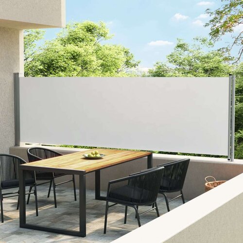  Uvlačiva bočna tenda za terasu 140 x 600 cm krem Slike