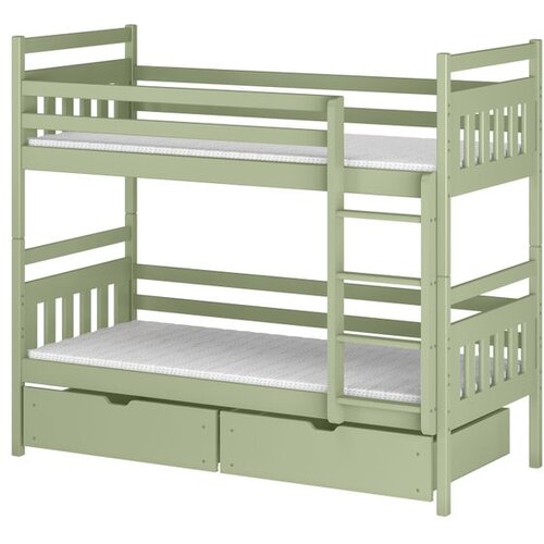 Molarem Home Drveni dječji krevet na kat Adas s ladicom - olive - 200x90 cm - Bez madraca Cijene
