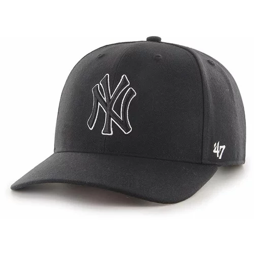 47 Brand Kapa iz mešanice volne MLB New York Yankees črna barva, B-CLZOE17WBP-BKB