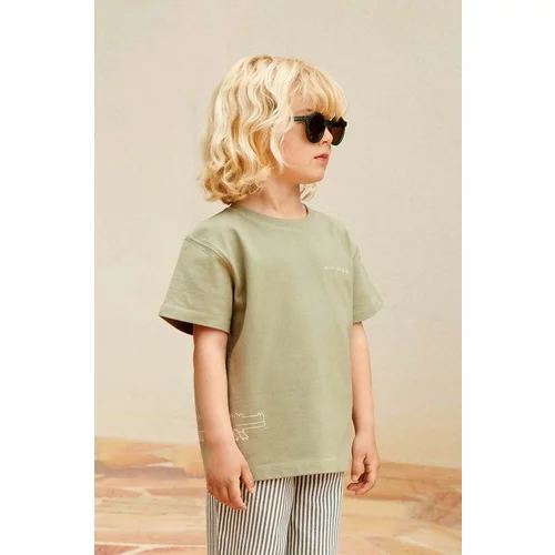 Liewood Dječja pamučna majica kratkih rukava Sixten Placement Shortsleeve T-shirt boja: zelena, bez uzorka