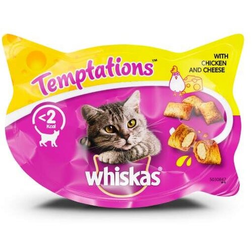 Whiskas Temptations poslastica piletina i sir 60g Slike