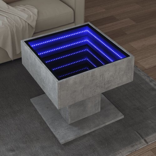 Furnova Klubska mizica LED betonsko siva 50x50x45 cm inženirski les, (21915618) Cene