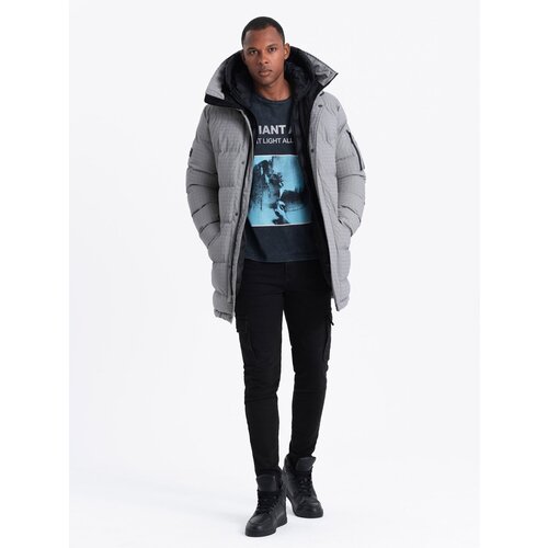 Ombre Outdoor long men's parka jacket - gray Cijene