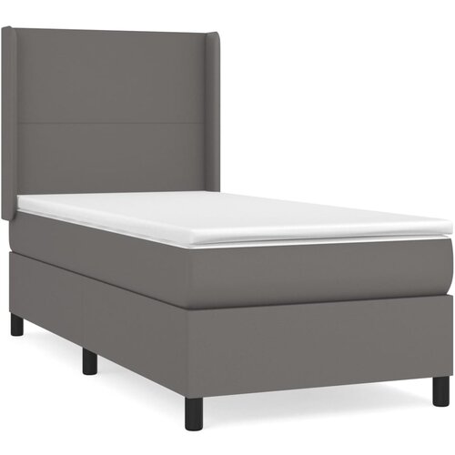 Maison Chic Box spring postelja - Vzmetna postelja z vzmetnico siva 100x200 cm umetno usnje SL20340, (21891610) Cene