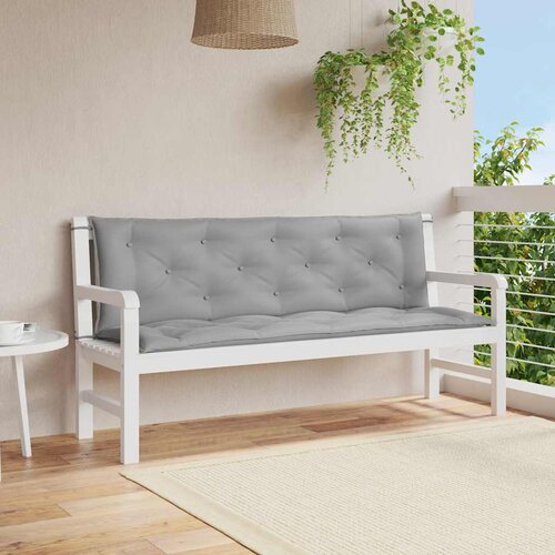  Jastuk za vrtnu klupu sivi 150 x (50+50) x 7 cm tkanina Oxford Cene