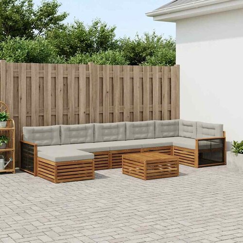  Set vanjskih sofa 8 kom. Prirodna i svjetlosiva Cijene