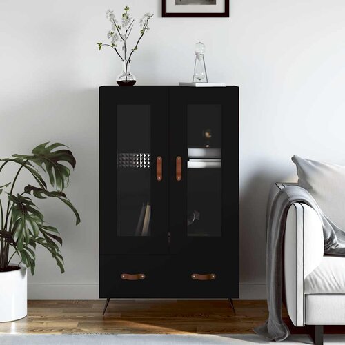  Visoka komoda crna 69,5 x 31 x 115 cm od konstruiranog drva Cijene