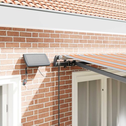  Skrovita tenda S LED lampica &amp;Scaron;areni 300 x 250 cm tkanina Slike