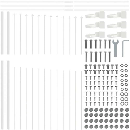 Vrtna Ograda 2 pcs Bijelo 170 x 215 cm Čelik s prahom premazan Slike