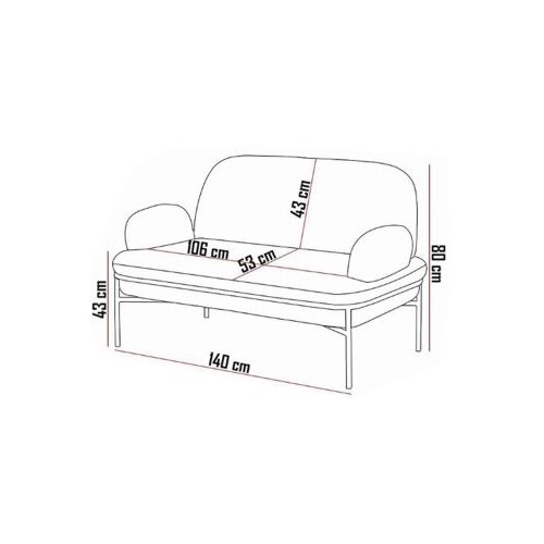 Atelier Del Sofa Dvosed Aster, 140 cm, Bež Slike
