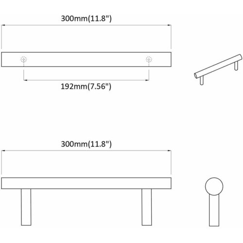  za ormar 2 pcs Srebrno 300 mm Nehrđajući čelik Slike
