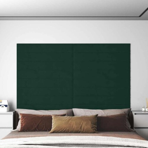  Zidna uzglavlja 12 pcs Tamnozelena 90 x 15 cm Baršun Cene