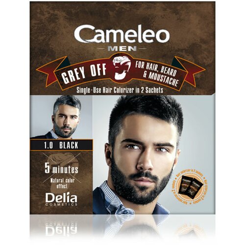 Delia farba protiv sedih za kosu, bradu i brkove cameleo men 1.0 crna 2x15ml Slike