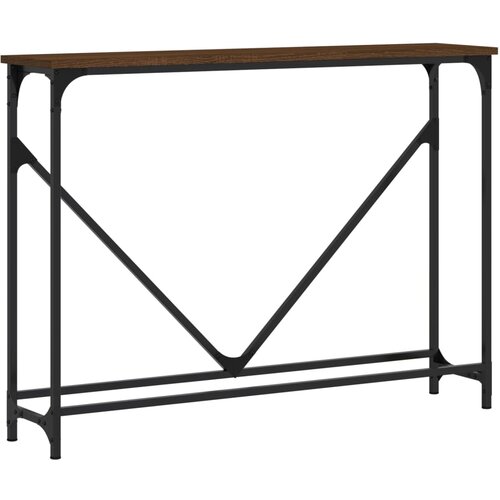 Maison Chic konzolna miza - miza ob steni rjav hrast 102x22,5x75 cm inženirski les, (21786020) Slike