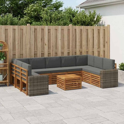  Set vanjskih sofa 10 kom. Prirodna i antracit Poliester Cene