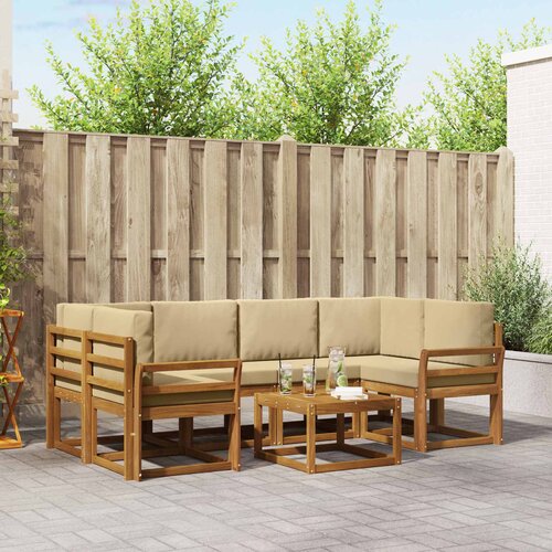  Set vanjskih sofa 7 kom. Prirodna i bež Cene