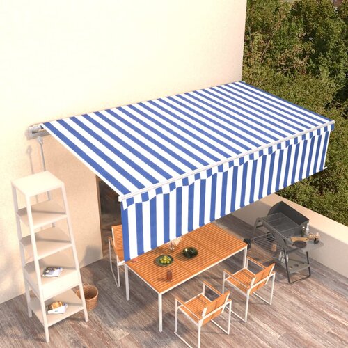 vidaXL Automatska tenda na uvlačenje s roletom 6 x 3 m plavo-bijela Cijene