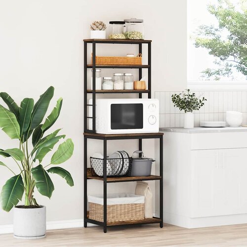 vidaXL Kuhinjska polica Dimljeni oreh 60 x 40 x 168 cm Konstruiran les Cene