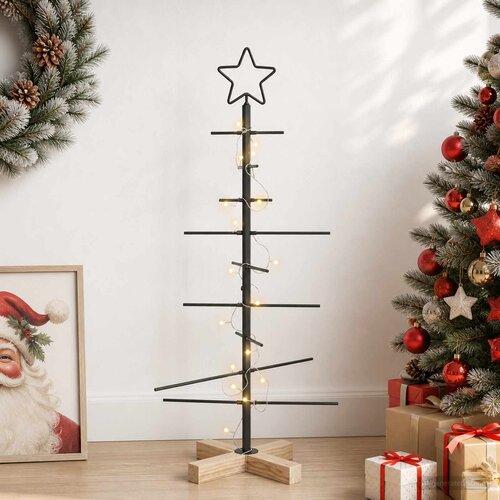  Metalna božićna jelka KUOPIO 90 cm Topla bijela Čelik Crna Slike