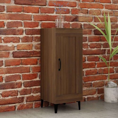  Komoda boja smeđeg hrasta 34 5 x 34 x 90 cm konstruirano drvo Slike
