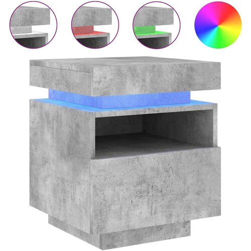  Noćni ormarići s LED svjetlima 2 kom boja betona 40x39x48,5 cm Slike