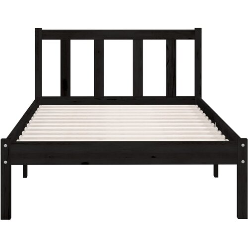  Okvir za krevet od borovine crni 75 x 190 cm jednokrevetni Slike