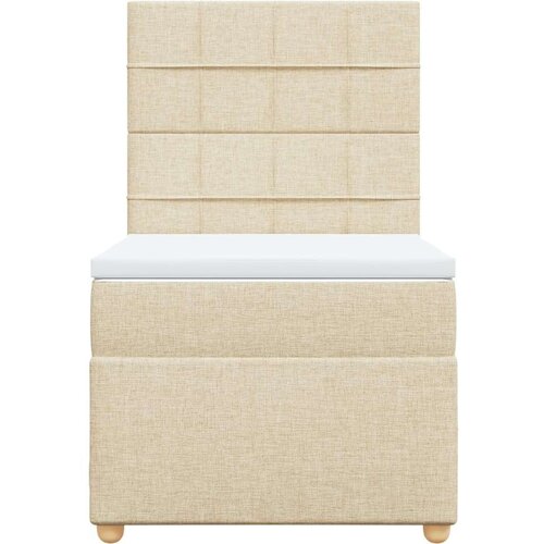VidaXL Okvir kreveta s oprugama i madrac krem 80x200 cm od tkanine Slike
