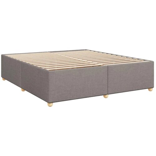  Boxspring krevet s madracem Sivosmeđa 200 x 200 cm Tkanina - Sivosmeđa 200 x 200 cm Dizajn linija Slike