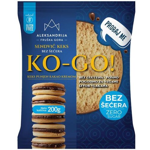 Aleksandrija bezglutenski sendvič keks ko-go bez &amp;scaron;ećera 200g Slike