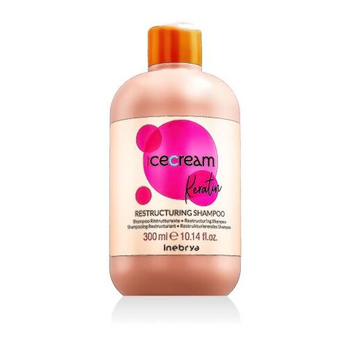 Inebrya Ice Cream Keratin Restructuring Shampoo 300 ml šampon barvani lasje poškodovani lasje unisex Cene