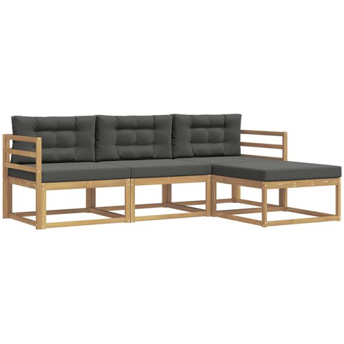 vidaXL Zunanja garnitura za sedenje 4 pcs Bela in antracit Poliester, (5000270771) Cene