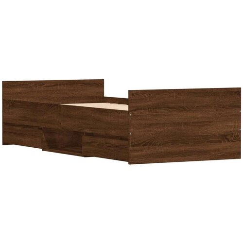  Kreveta s uzglavljem i podnožjem boja hrasta 100 x 200 cm Slike