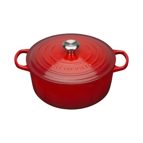 Le Creuset Okrogli lonec Signature premer 26 cm - Če&amp;scaron;njevo rdeča Slike