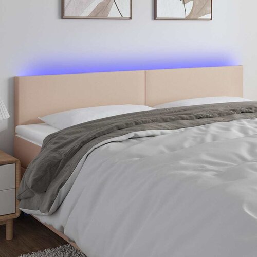  LED uzglavlje boja cappuccina 160 x 5 x 78/88cm od umjetne kože Cijene