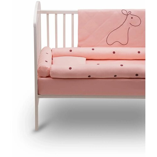 Stefan posteljina sa ogradicom od pamučnog satena roze boje Slike