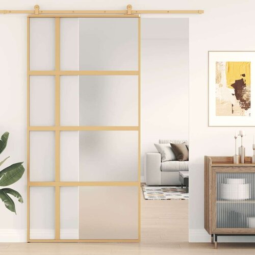  Klizna vrata zlatna 102 5x205 cm matirano staklo ESG i aluminij Cijene