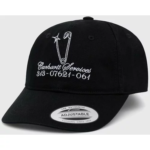 Carhartt WIP Pamučna kapa sa šiltom Safety Pin Cap boja: crna, s aplikacijom, I032944.0D2XX