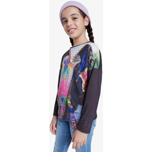 Desigual Black Girl Patterned T-Shirt Tulancingo - Girls Slike