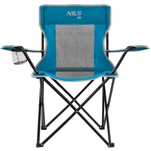 Nils Camp Zložljiv visok stol za plažo, vrt, piknik, moder Cene