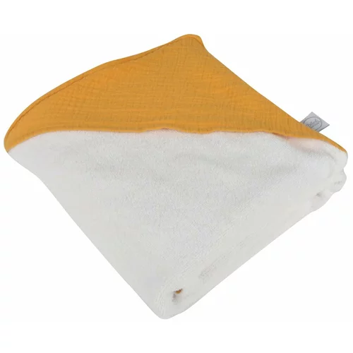Bébé Douceur Žuti dječji ručnik s kapuljačom od muslina 75x75 cm –