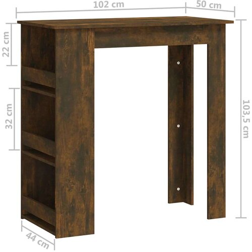 VidaXL Barski stol sa stalkom boja hrasta 102 x 50 x 103,5 cm iverica Slike