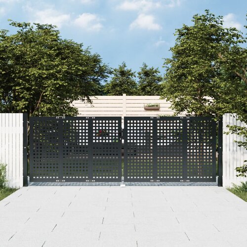 VidaXL vrtna vrata antracit 300 x 125 cm čelična Slike